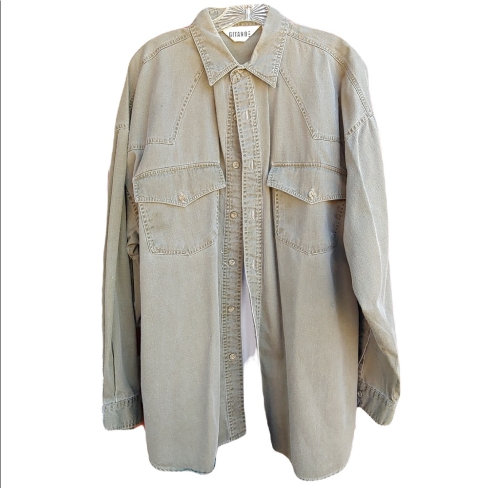 Gitano Vintage 80s Long Sleeve Button Denim Shirt